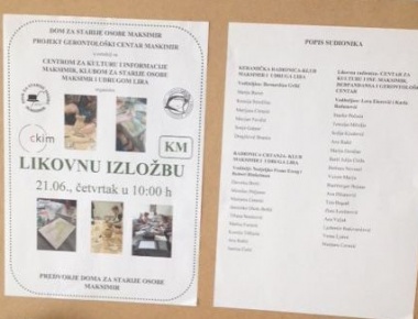 21. lipnja / izložba ateliera kiparstva i slikarstva